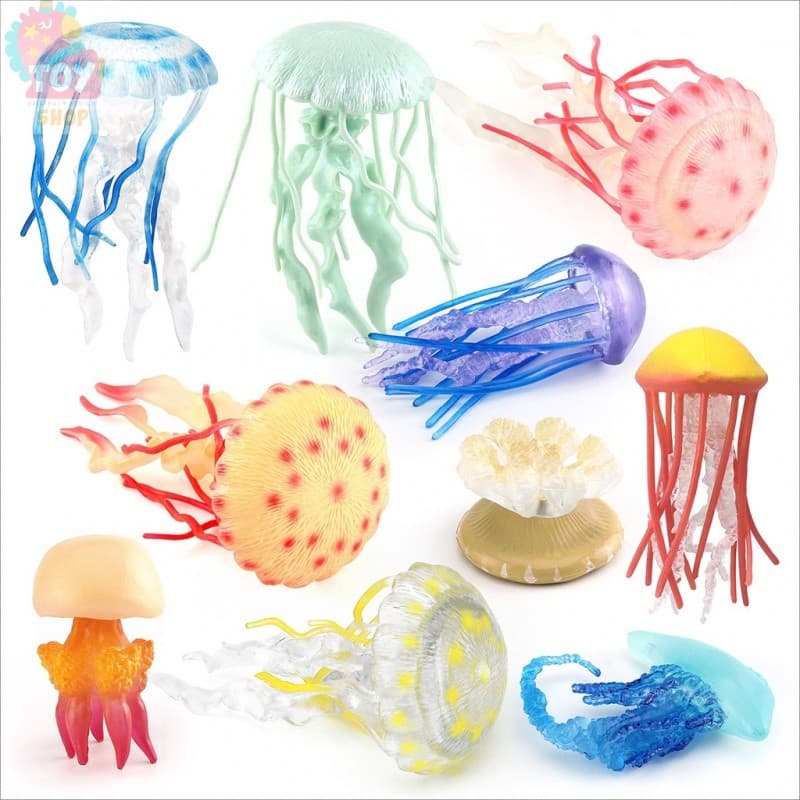 Simulação Vida Marinha Vida Marinha Medusas de brinquedo Modelo Animal Estático Ornamentos feitos à mão
