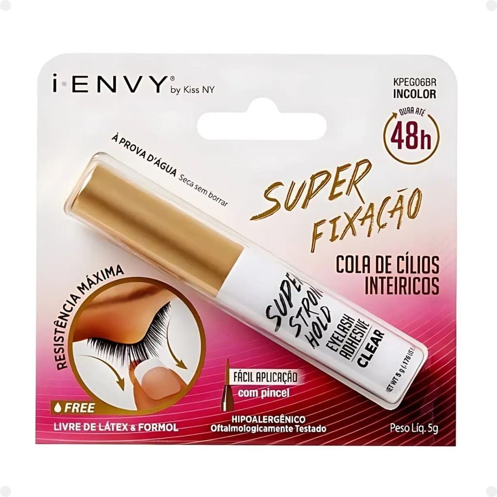 Kiss New York Cola Para Cilios 48h Super Fixação Incolor 5g Kpeg060600br