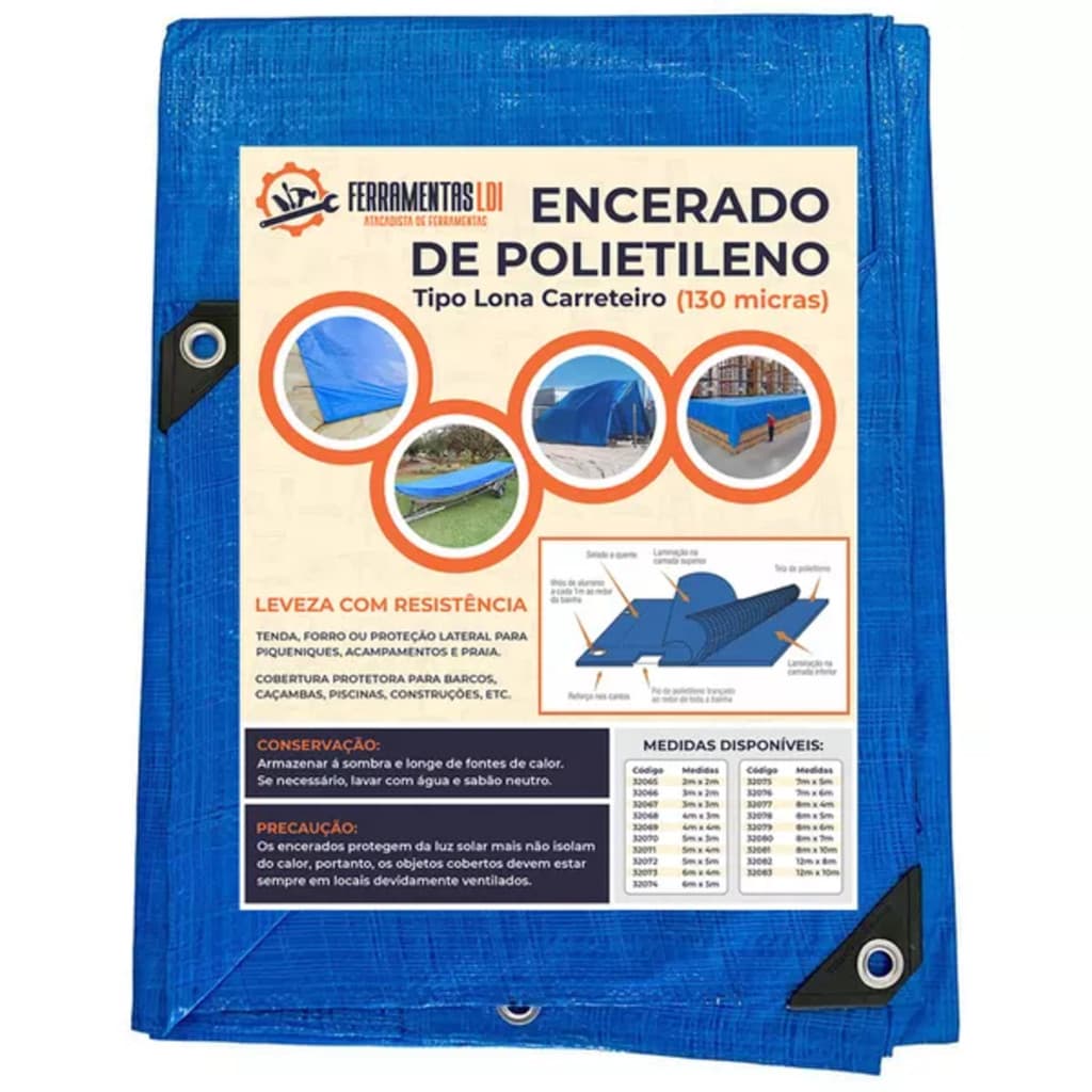 Lona Carreteiro 3x2 Impermeável Sol Caminhão 130 Micras Ldi