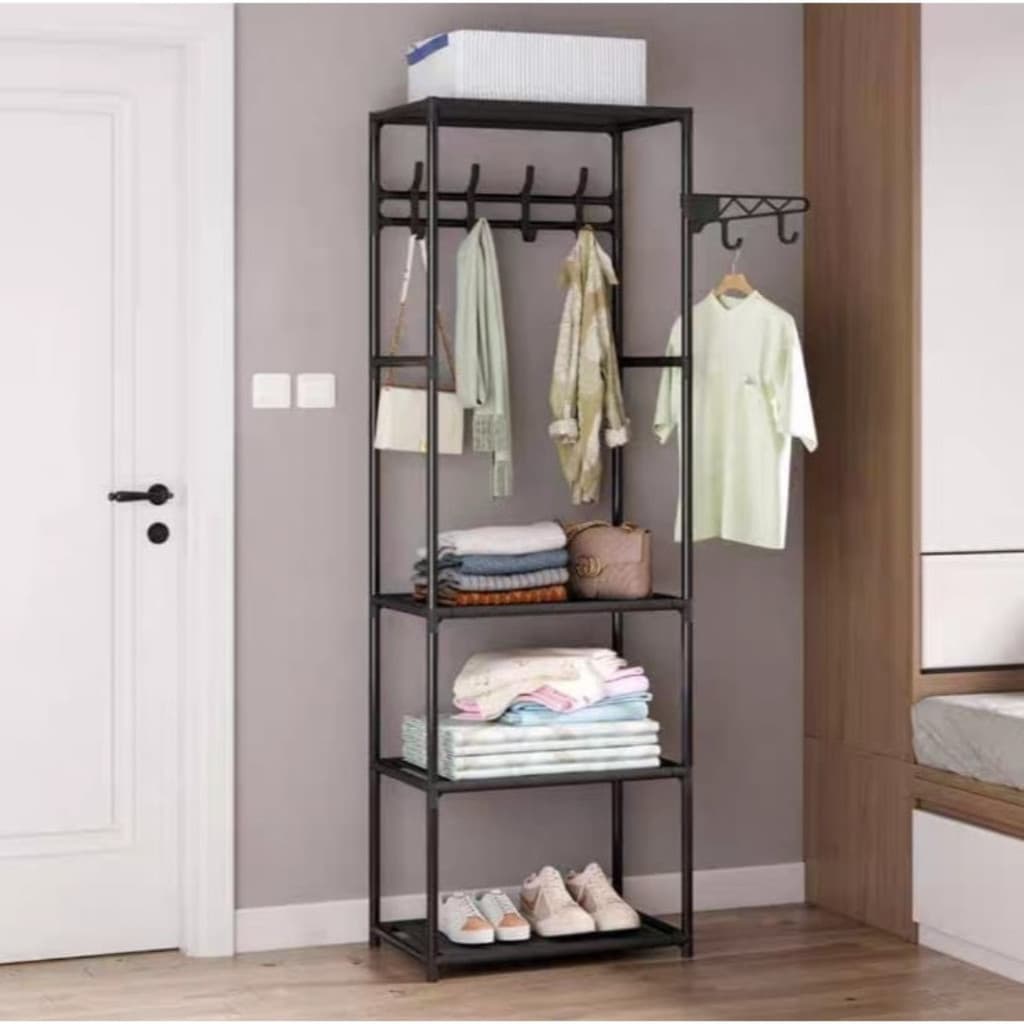 Rack Sapateria Arara , Organizador de Roupa 3 Andares, com Varal pindurar Roupa