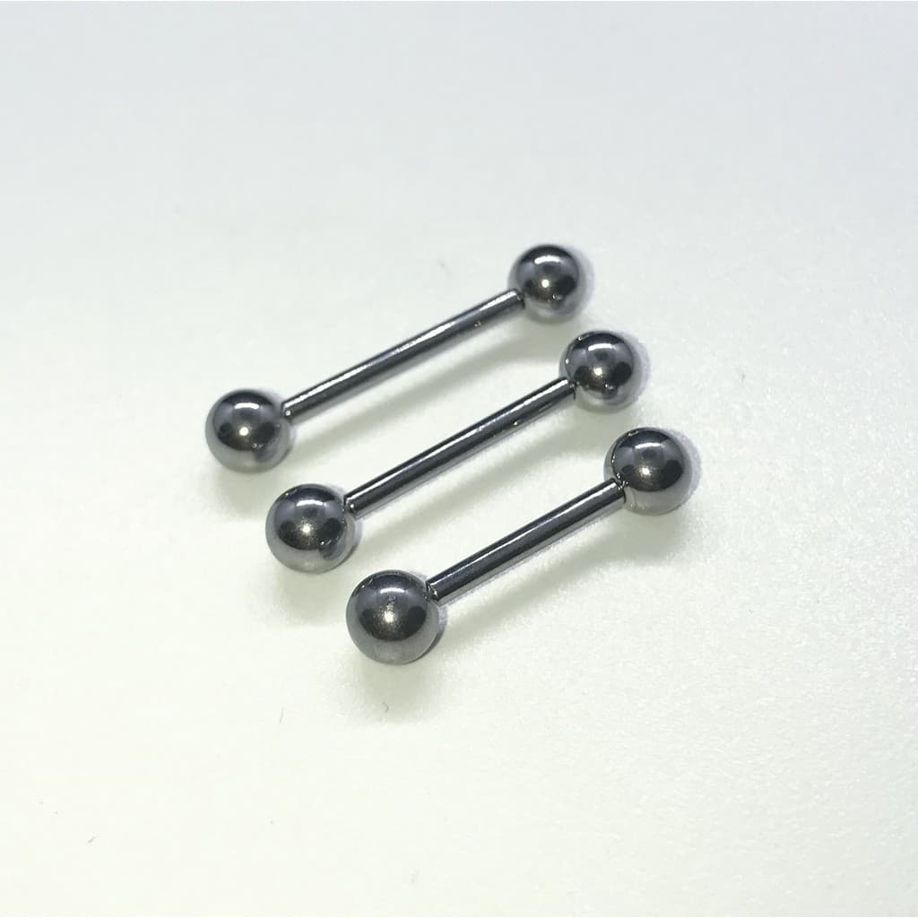 Piercing Titânio Titanium Barbell Reto para Mamilo 1.6mm espessura x 6mm bolinhas