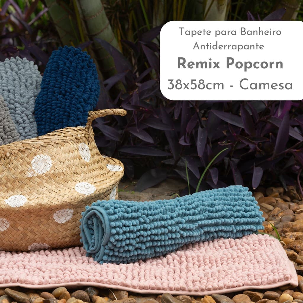 Tapete Banheiro Antiderrapante Popcorn Remix 38x58cm Camesa