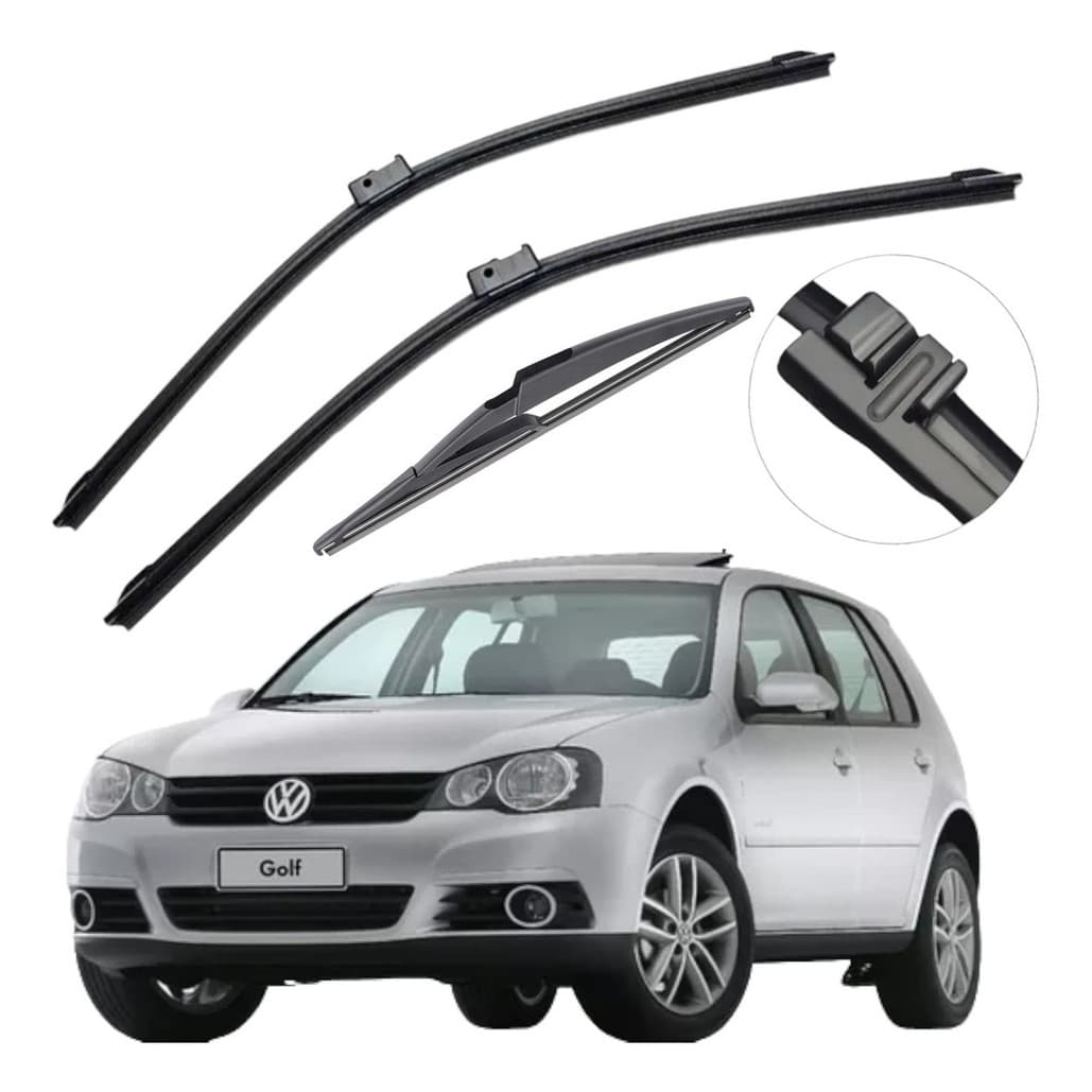 Kit Palhetas Limpador de Para-brisa Silicone Volkswagen Golf 1993 a 2019