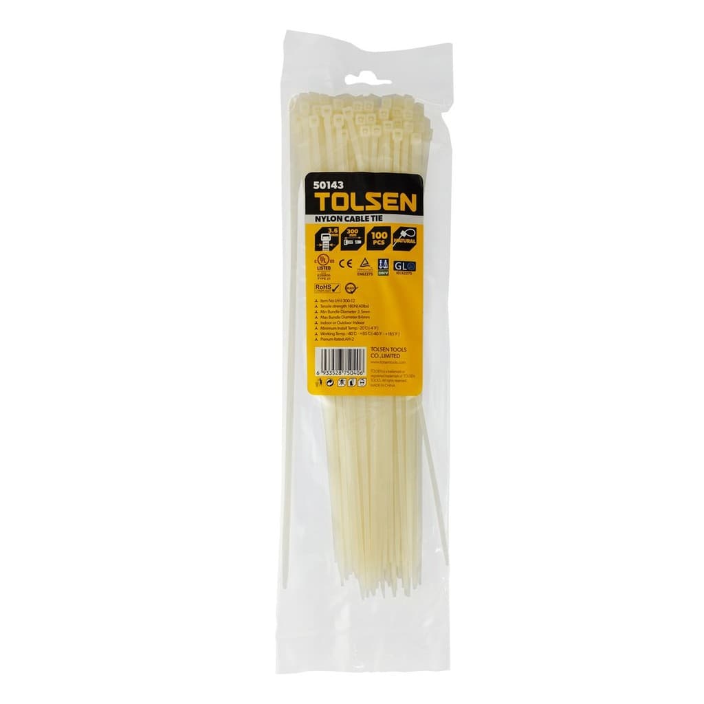 Abraçadeira Nylon 3,6 mm x 300 mm 50143 Natural 1 unidade
