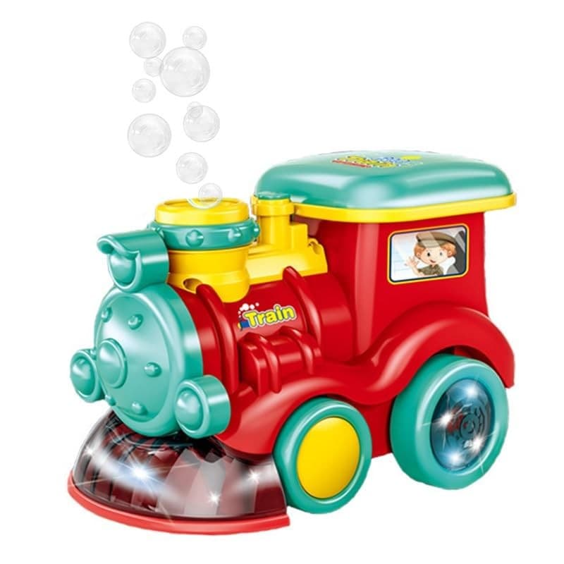 Mini Trenzinho Solta Bolha Brinquedo Colorido Com Luz e Som Bate e Volta