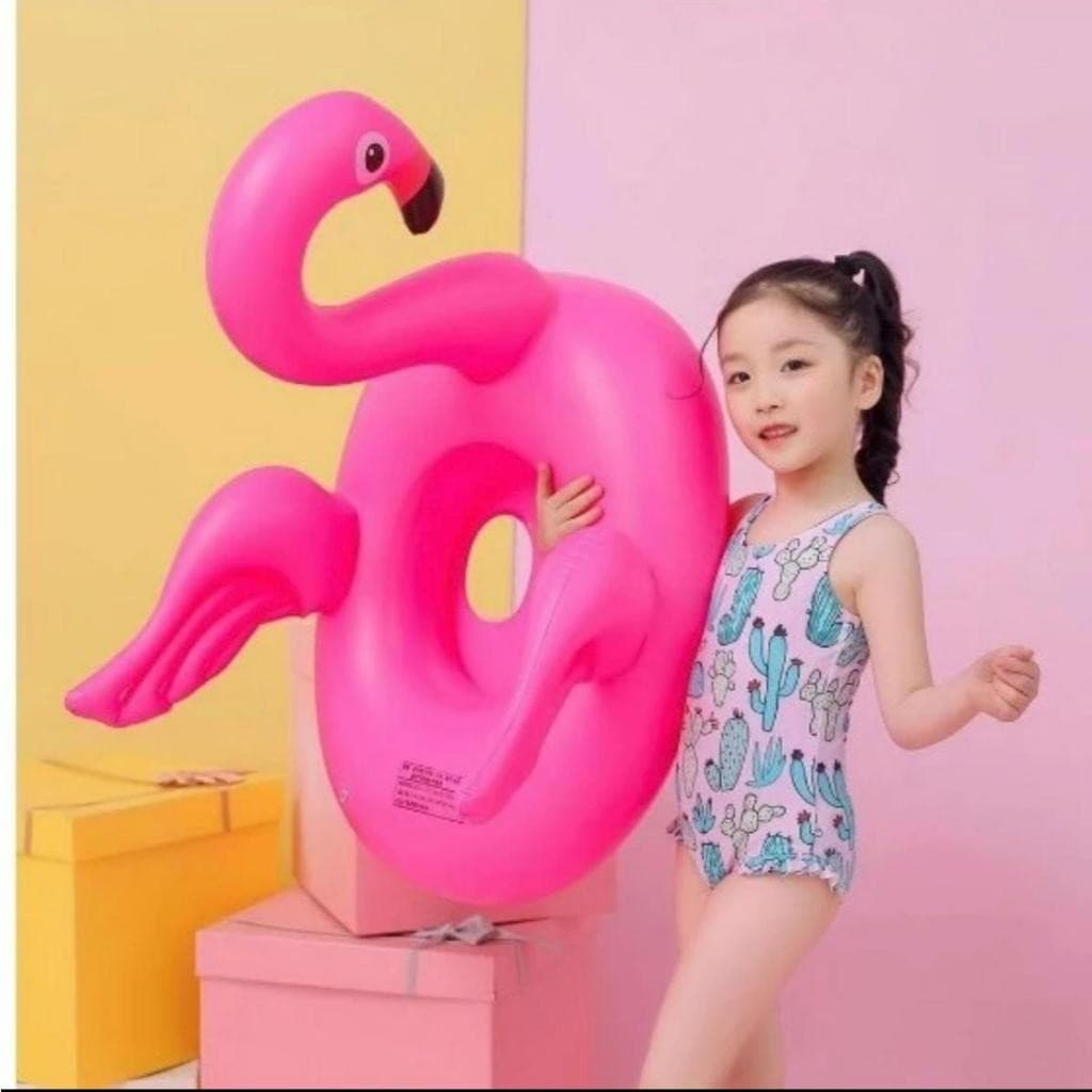 Boia infantil em forma de flamingo
