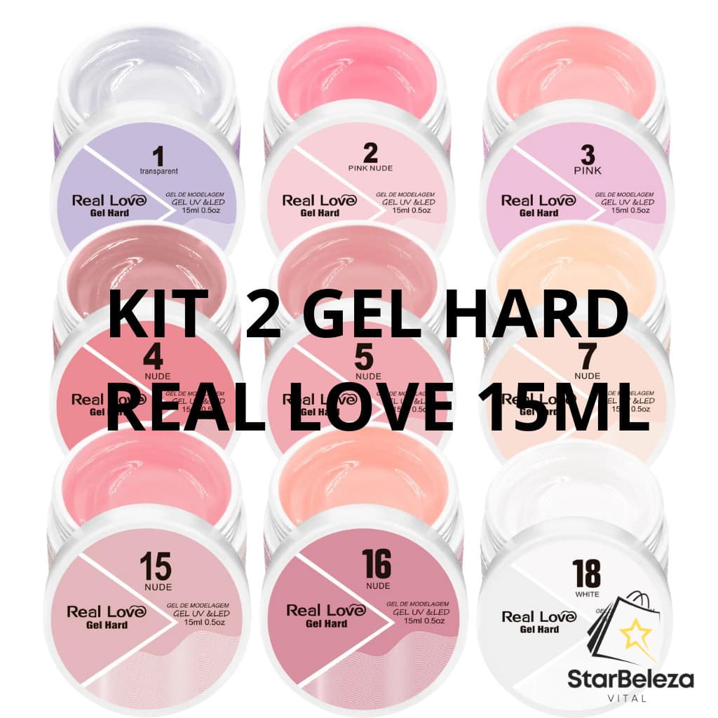 Kit especial 2 Gel Hard para Alongamento 15ml - Real Love