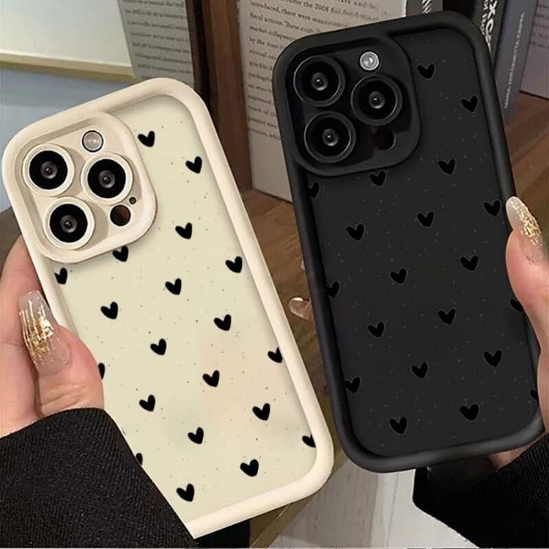 Capa Preta De Coração De Amor Para Motorola MOTO Edge 40 50 60 Pro Fusion Ultra G85 G35 G75 G05 G84 G15 G34 G54 G24 G14