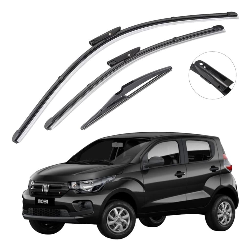 Palhetas Limpador Parabrisa Silicone Fiat Mobi 2016 2017 2018 2019 2020 2021 2022 2023 2024 2025