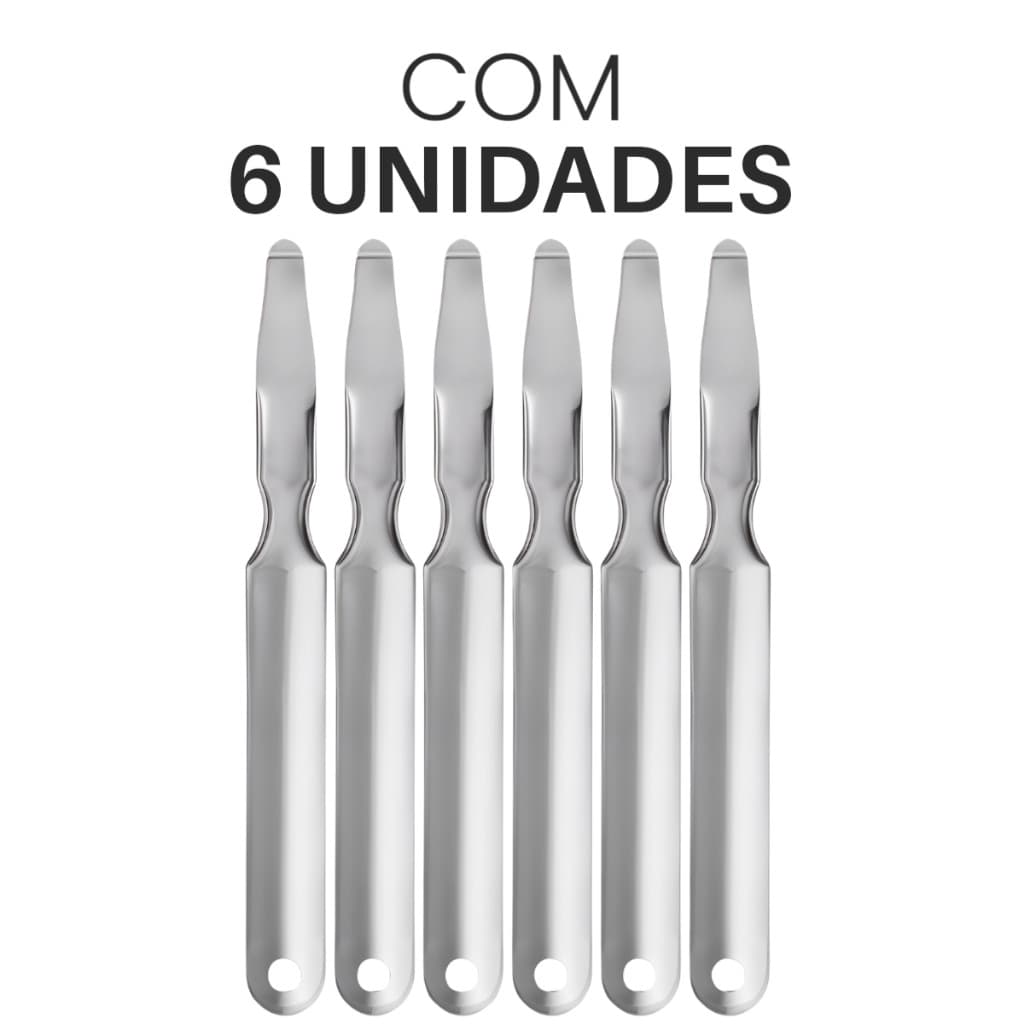 Kit 6 Extrator De Grampos Tipo Espátula Em Metal Tira Grampo