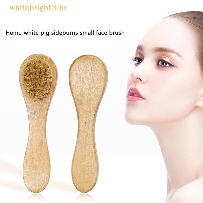 W-Beauty 1pc Escova De Rosto Natural Cerdas Esfoliantes Escovas De Madeira Mulher Homem Cuidados Com A Pele Corpo Seco M