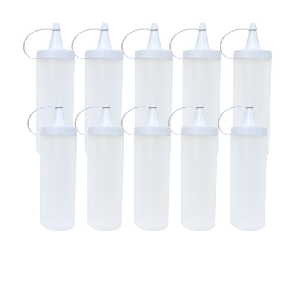 Kit 10 Bisnaga Plástica Branca Molho Tempero Maionese 250ml