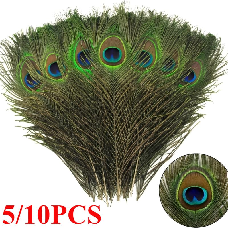 5/10 Pçs Lindo Olho De Pena De Pavão Para Fazer Jóias Comprimento Do Cocar Qualidade Plumas Macias Artesanato