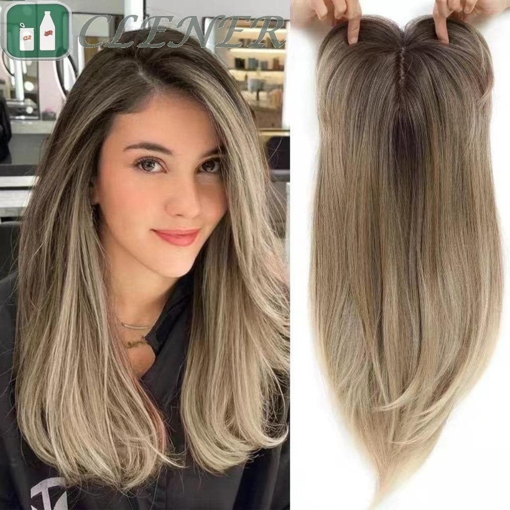 Toppers De Cabelo Sintético CLEANER , Clipe Em Extensões Camadas Topper Com Franja , Reto