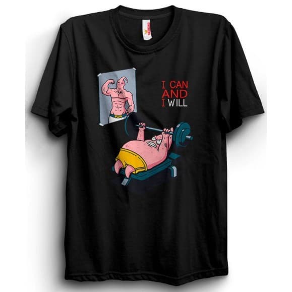 Camiseta Básica Estampa I Can And I Will Algodão Academia Gym Fitness Unissex Casual Conforto Moda