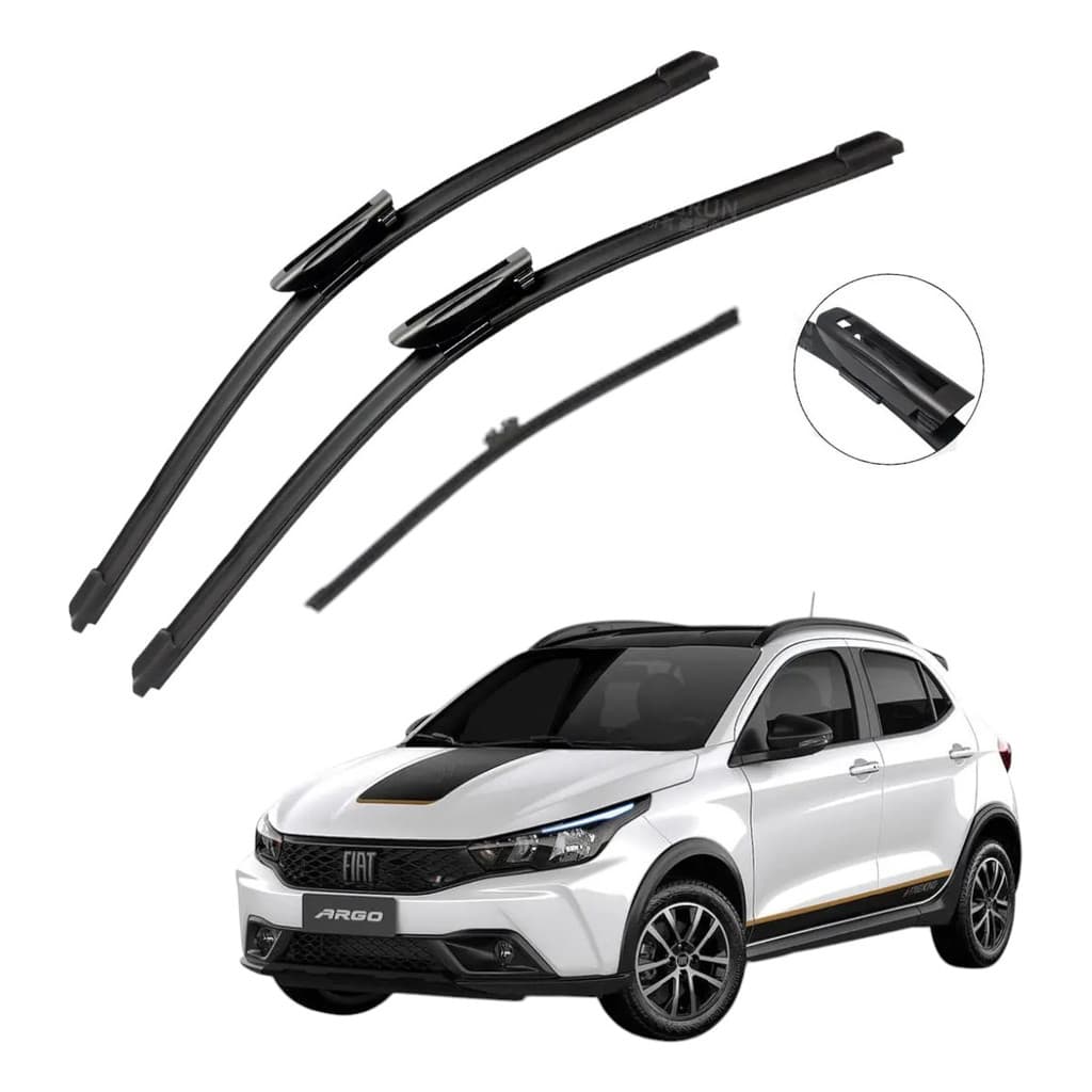Palhetas Limpador Parabrisa Silicone Fiat Argo 2018 2019 2020 2021 2022 2023 2024 2025
