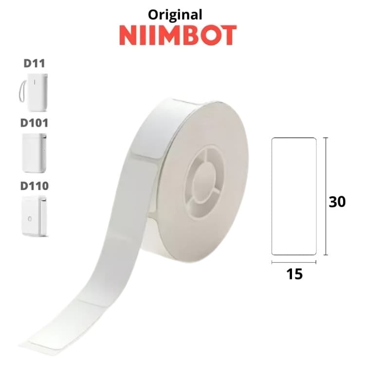 1 Rolo Etiqueta Adesiva original Niimbot para D110 D101 D11 15x30mm 195 pçs