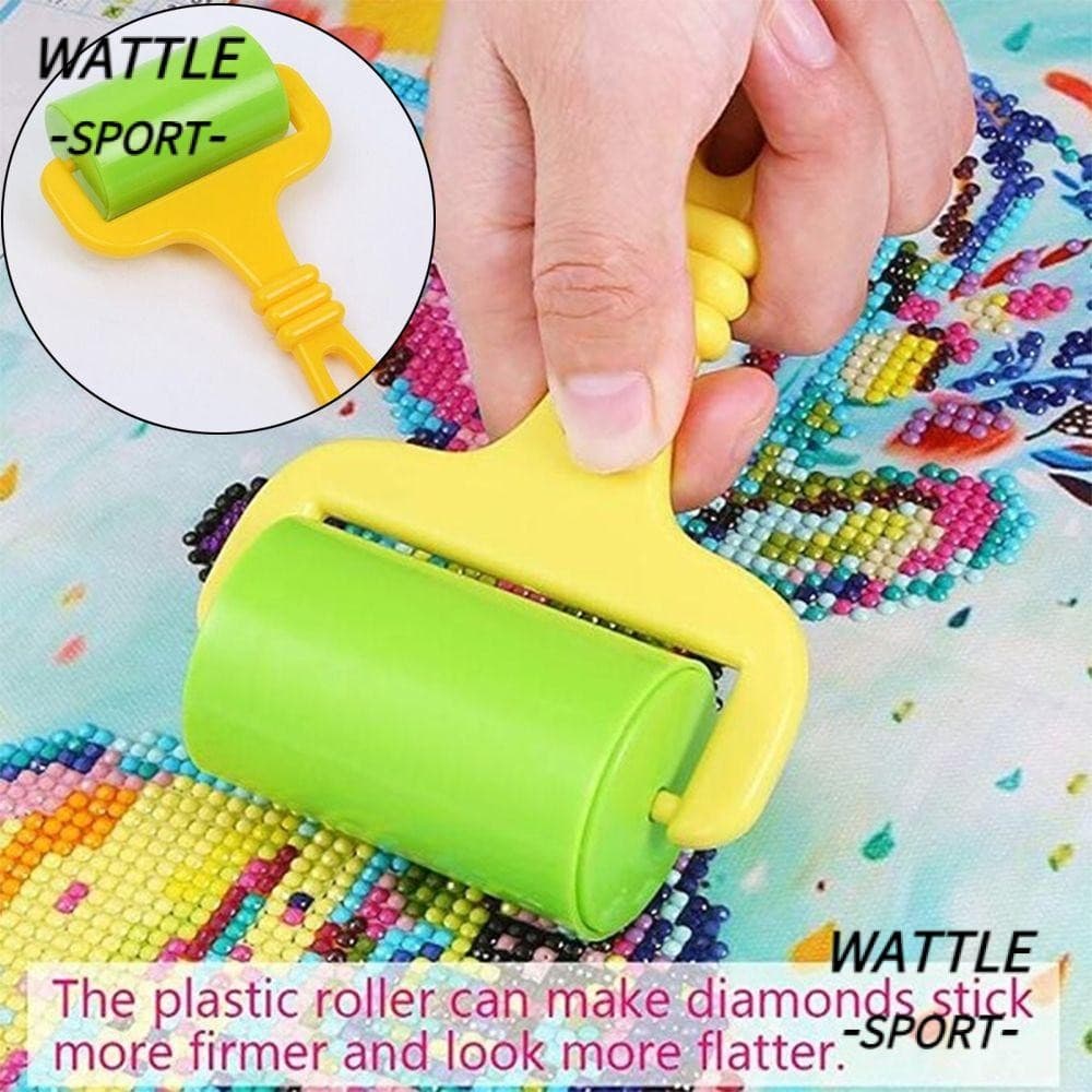 WATTLE Cor Aleatória Rolo De Pintura Diamante Crianças Tinta Acessórios Ferramenta De Argila Multifuncional