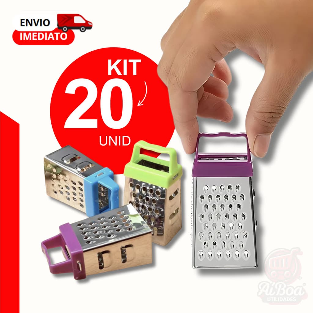 Kit 20, 10 ou 5 Mini Ralador 7cm Aço Inox Utensílio de Cozinha Prático para Uso Diário Lembrancinha