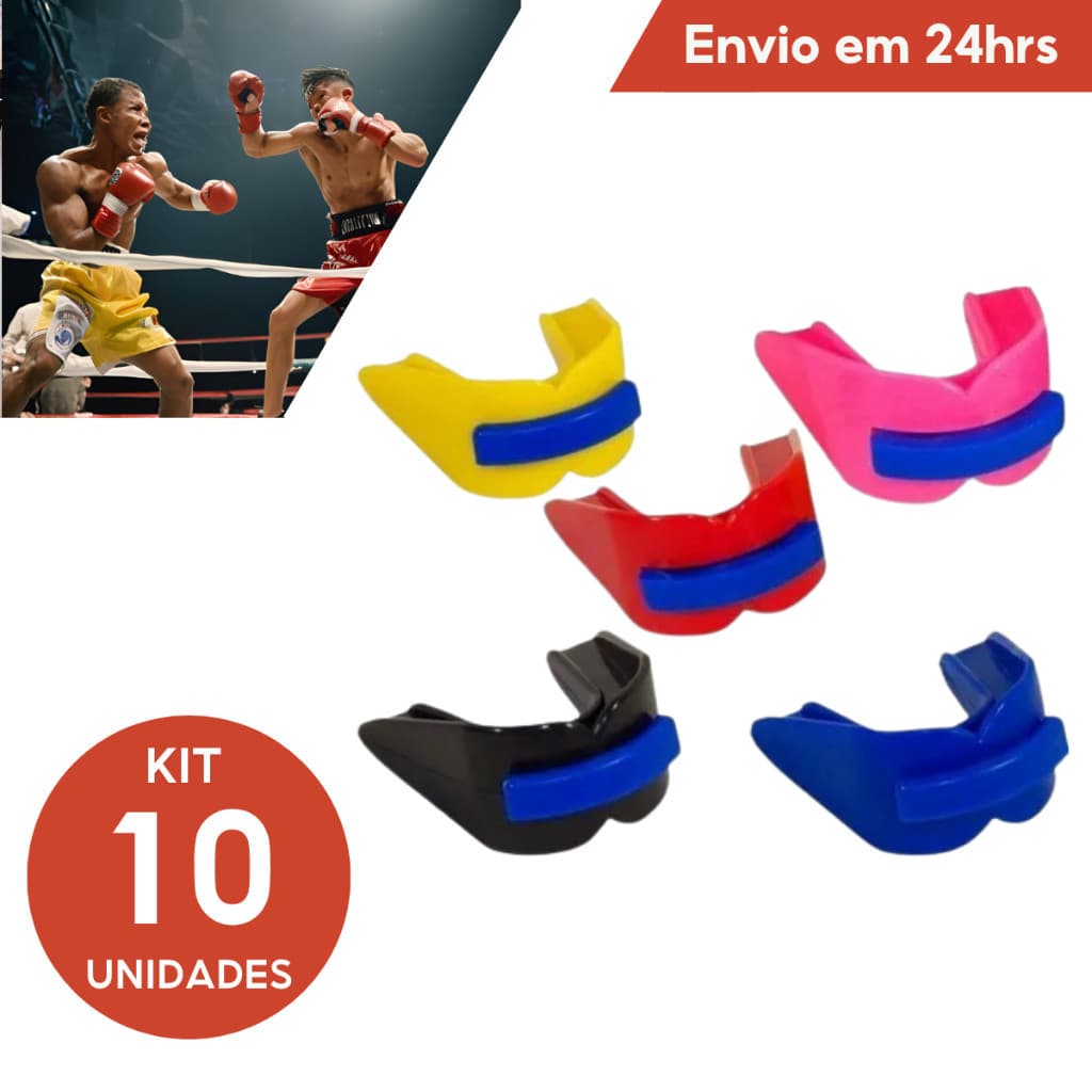 Kit Protetor Bucal Duplo Moldável Muay Thai, Boxe, MMA Anti Bruxismo