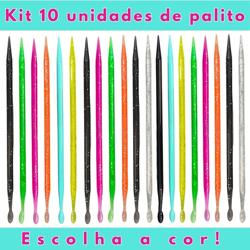 Kit 10 Palitos Para Design De Sobrancelhas E Henna - Escolha A Cor