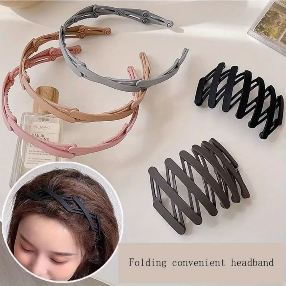 Faixa De Cabelo Retrátil Feminina , Portátil , Dobrável , Verão , Invisível , Dente , Antiderrapante