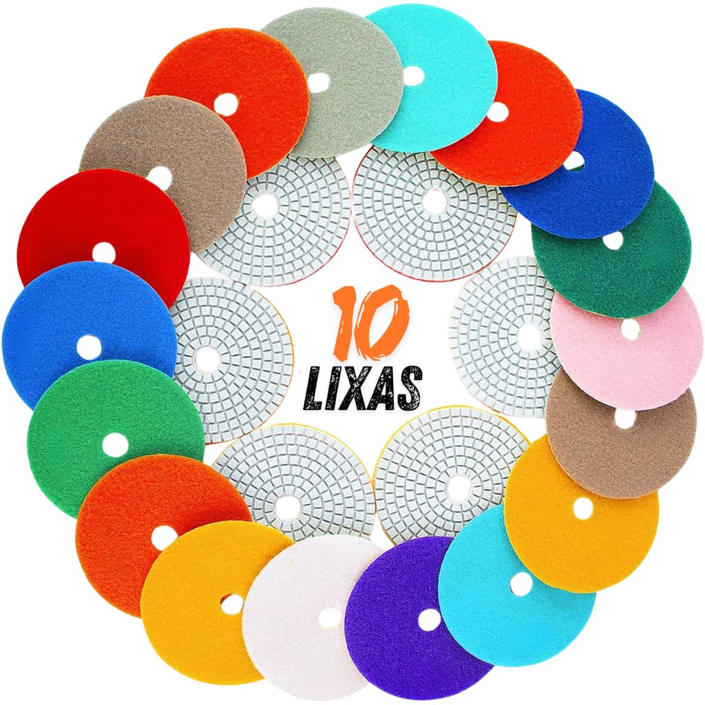 10 X Lixas Discos Grão Liso 4 Pol.100mm Diamantada Granito Mármore KaQi