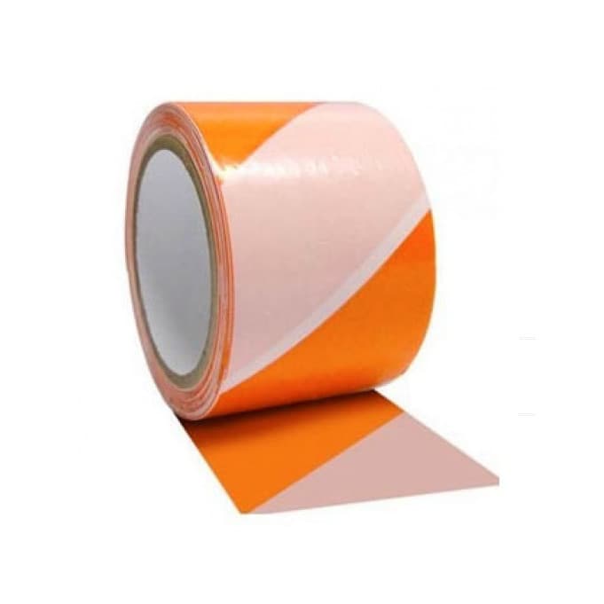 Fita Zebrada Laranja Branco 70mm x 200mts THS