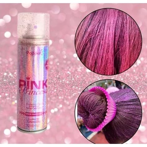 Spray Glitter Pink Princesa  Popper - BRILHE no Carnaval, Bloquinhos, Folia, Formaturas e Festas
