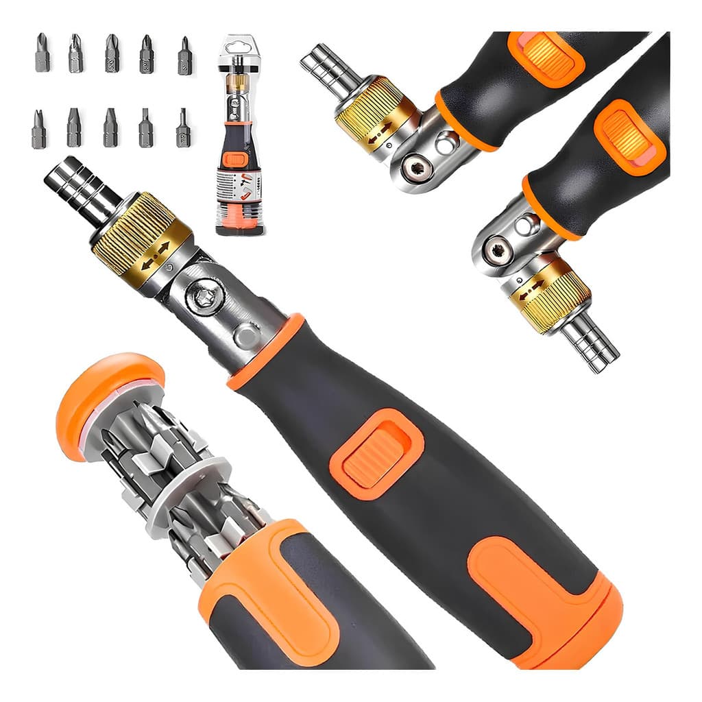 Kit Chave Catraca 1/4 12 Pçs Bits Fenda Philips Torx Soquete