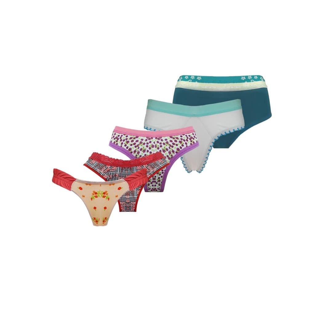 Kit 5 Calcinhas Estampadas Confortavel Variedade Sortidas