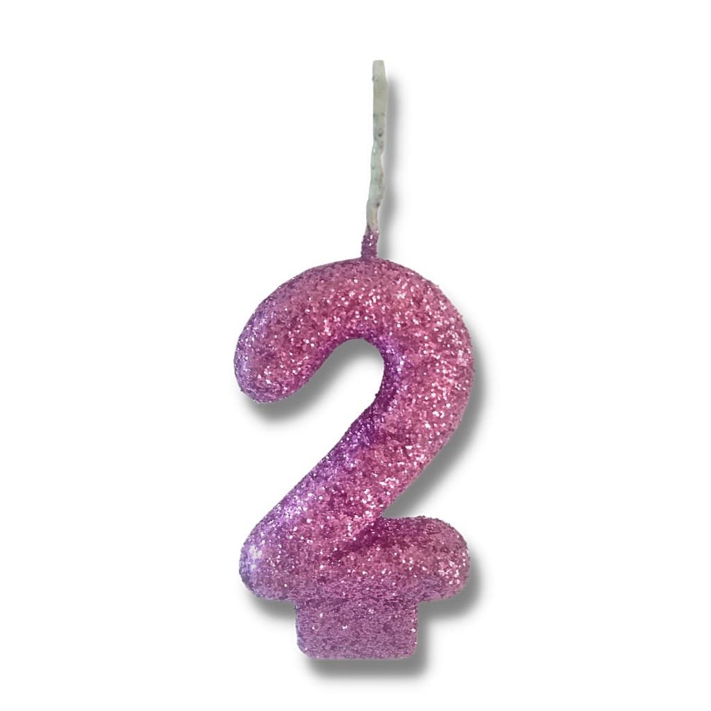 Velas De Aniversário com 11 Números - Roxo Metálico 0 a 9 e ?
