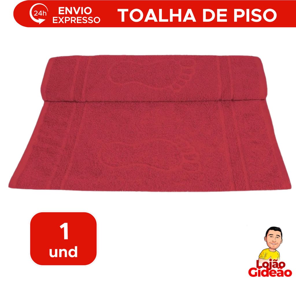 Toalha De Piso Macia 100% algodão 45x70 Vermelho