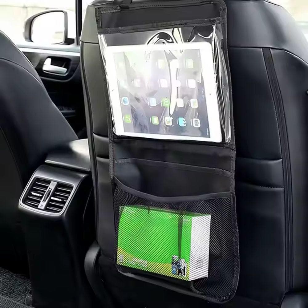 Organizador Automotivo de Encosto – Porta Tablet, Celular, Lanches, Garrafas, Acessórios Carro