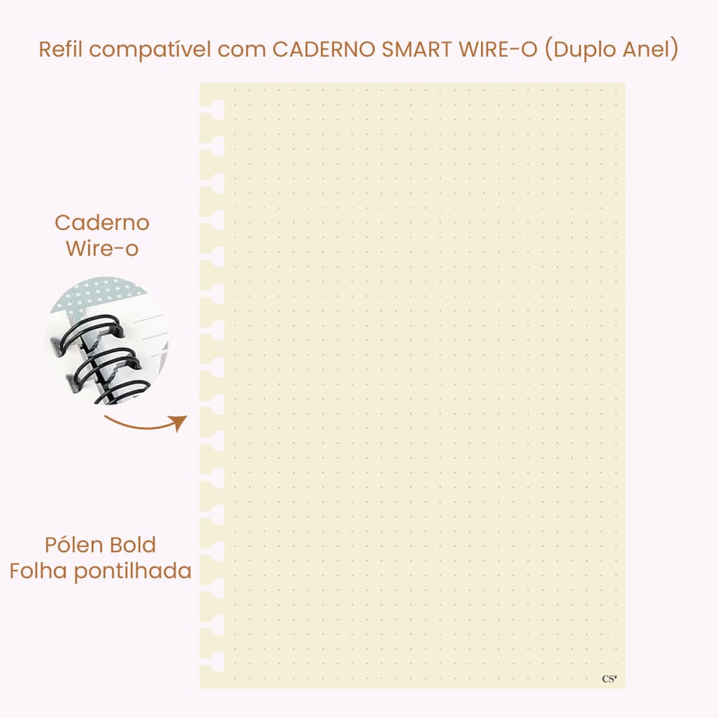 REFIL DE FOLHAS PARA CADERNO | REFIL DE FOLHAS PONTILHADAS PAPEL PÓLEN | REFIL CADERNO SMART | REFIL CADERNO INTELIGENTE