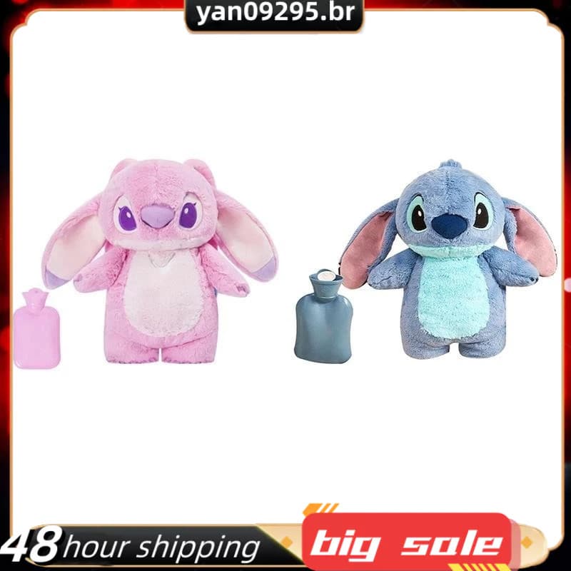 Garrafa de Água Quente de Pelúcia Grande de Inverno Stitch, Aquecedor de Anime para Mulheres