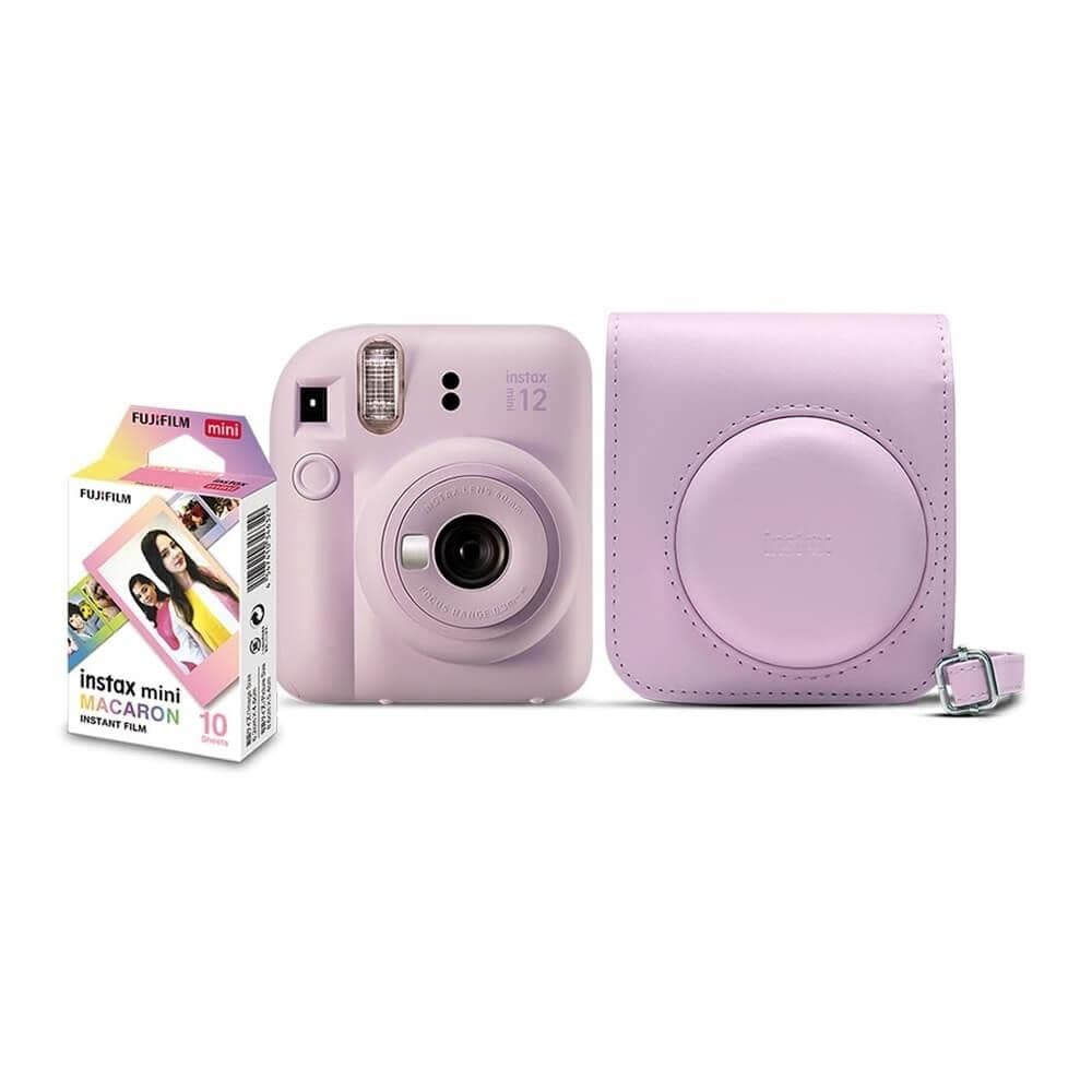 Kit Câmera Instax Mini 12 Lilás com 10 Filmes Macaron