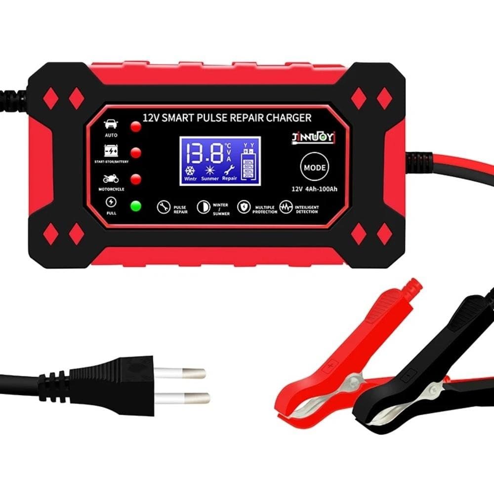 CARREGADOR AUTOMÁTICO DIGITAL PARA CARRO MOTO CAMINHÃO BARCO