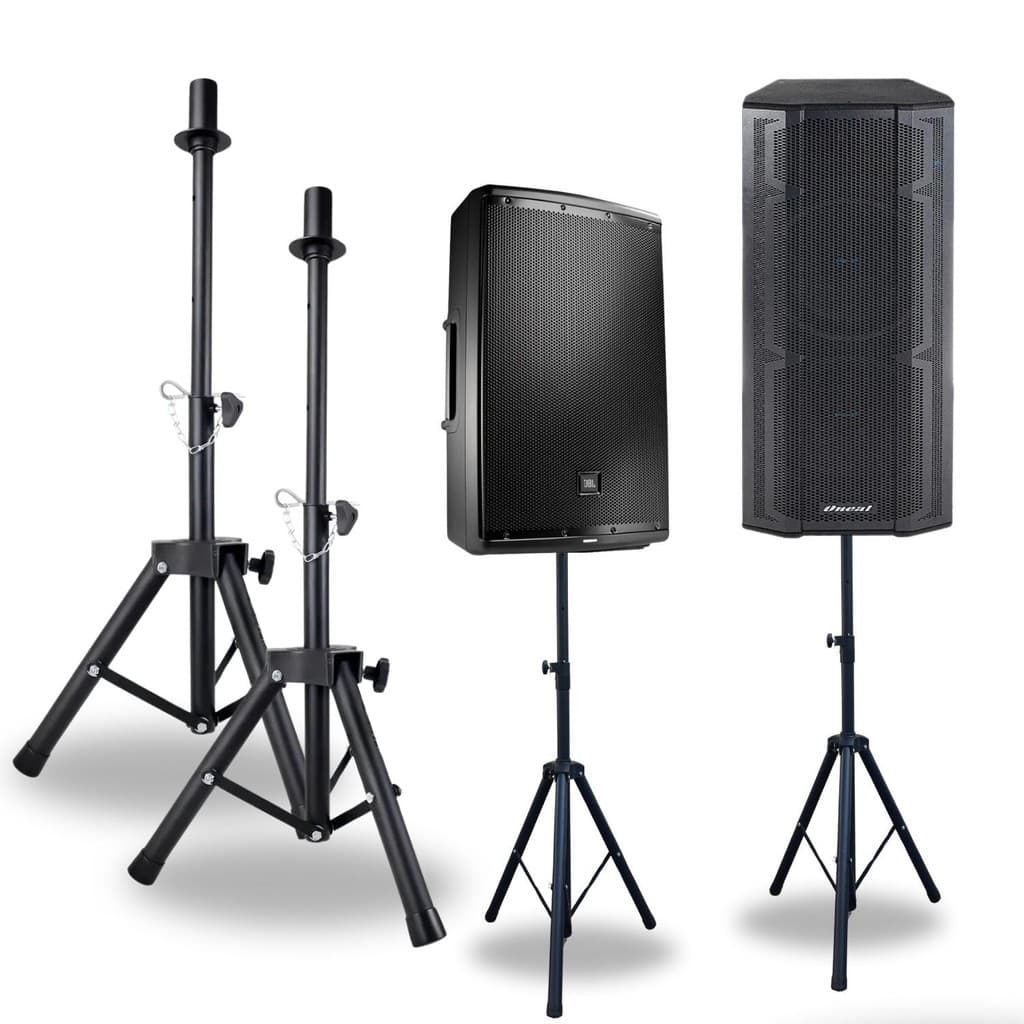 Kit 2 Suporte Pedestal Tripe Compativel Caixa Som Acustica Profissional Jbl Staner Oneal Donner Datrel Eletctro Voice Ev