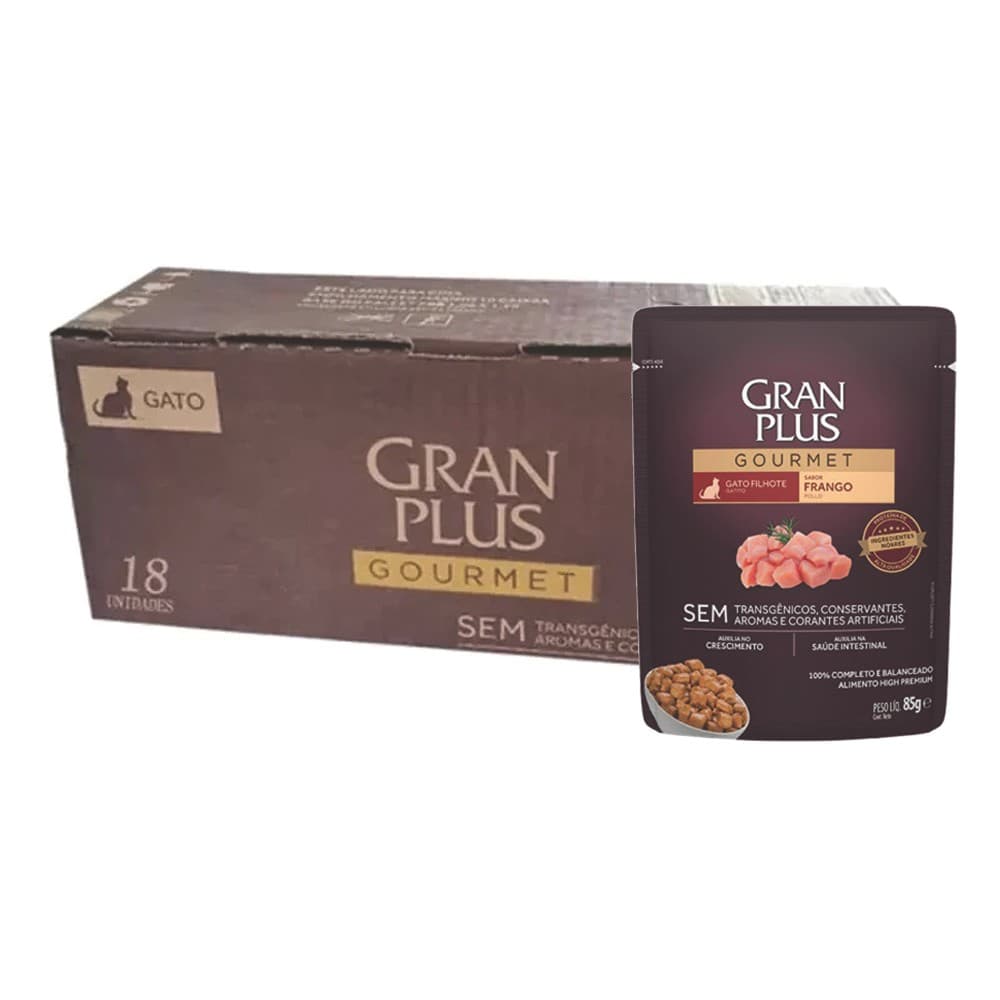 Sache GranPlus Gourmet Gatos Filhotes Frango 18x85g