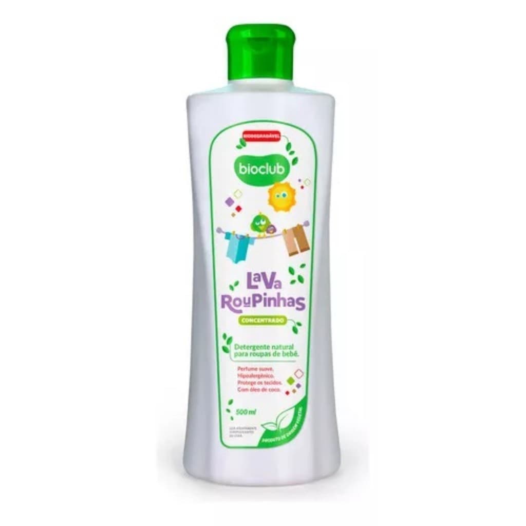 Detergente Natural Lava Roupinhas Bebe 500ml Bioclub