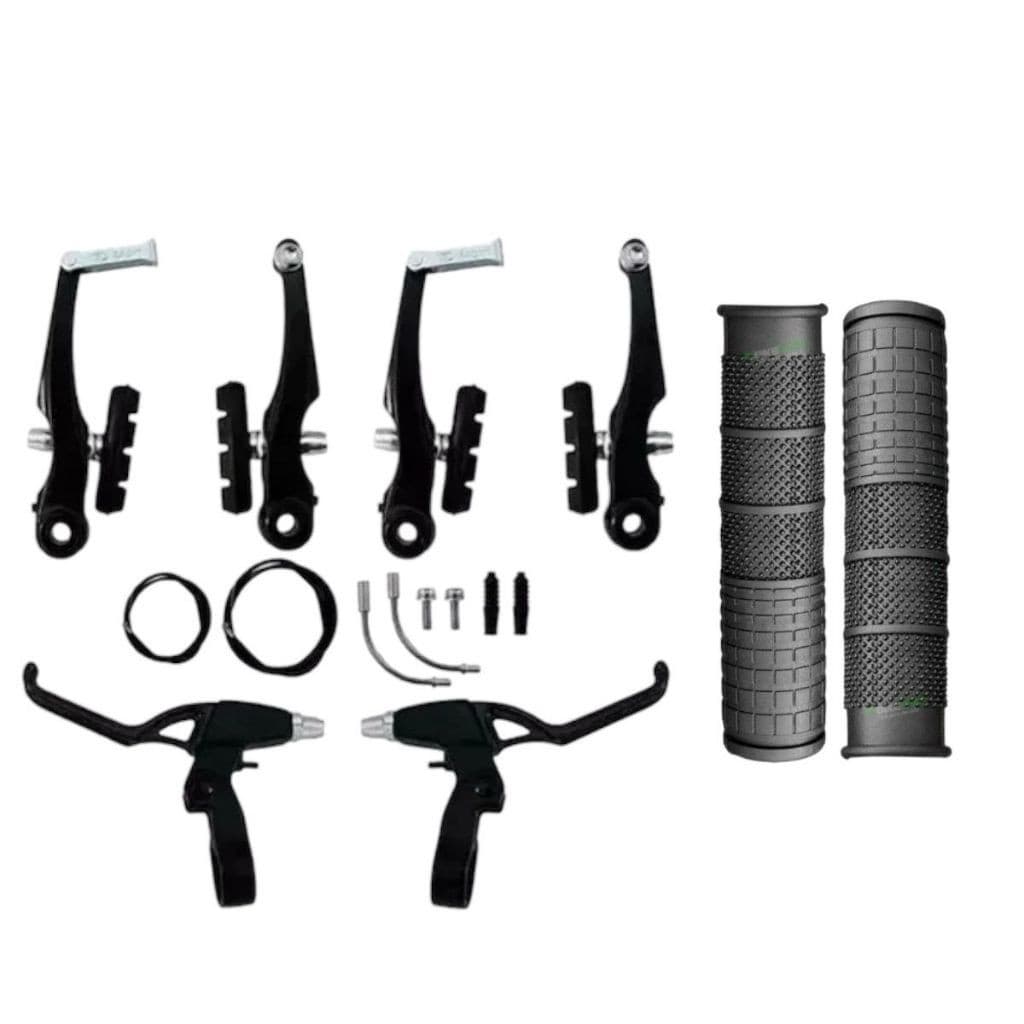 Kit de Freio V Brake Completo Com Manete E Cabos + Manopla para bicicleta Bike