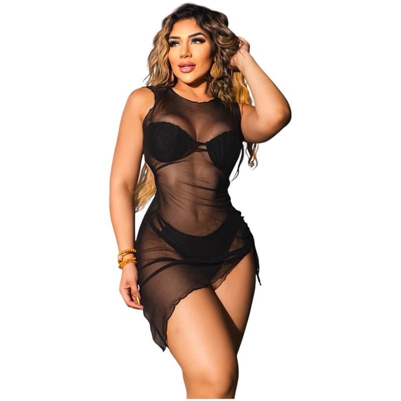 saída de praia luxo vestido curto de tule com elastano  tamanho  único veste do 36 ao 40 ref:2383