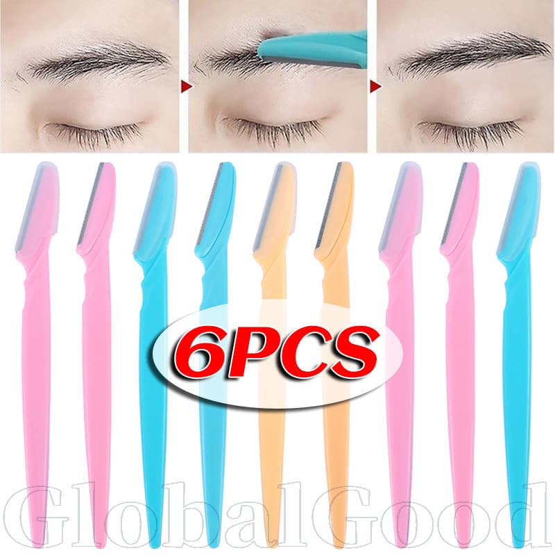 Lâminas De Aço Inoxidável Para Remoção De Sobrancelhas E Pêssegos | Conjunto De Navalha De Cabelo Facial Com 6 Unidades