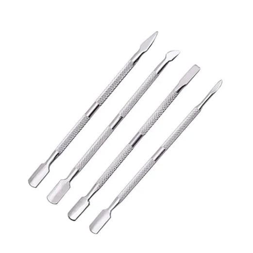 Kit 4 Espatula Para Unhas Inox Manicure Cutícula Pé Mão