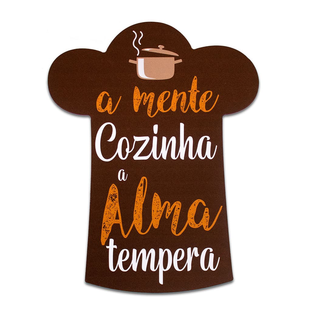 Placa Decorativa Frase Cozinha Recorte Recorte 30x23 Cm