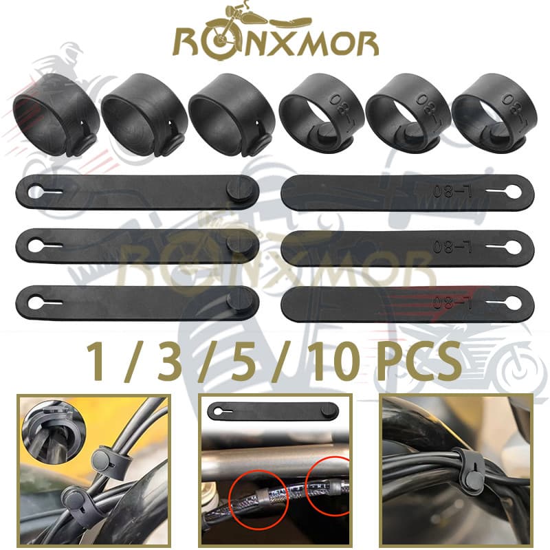 RONXMOR 1/3/5/10 Pçs Quadro De Borracha Da Motocicleta Fixação Cabo Chicote Alimentação Gravata Embreagem Freio Elástico