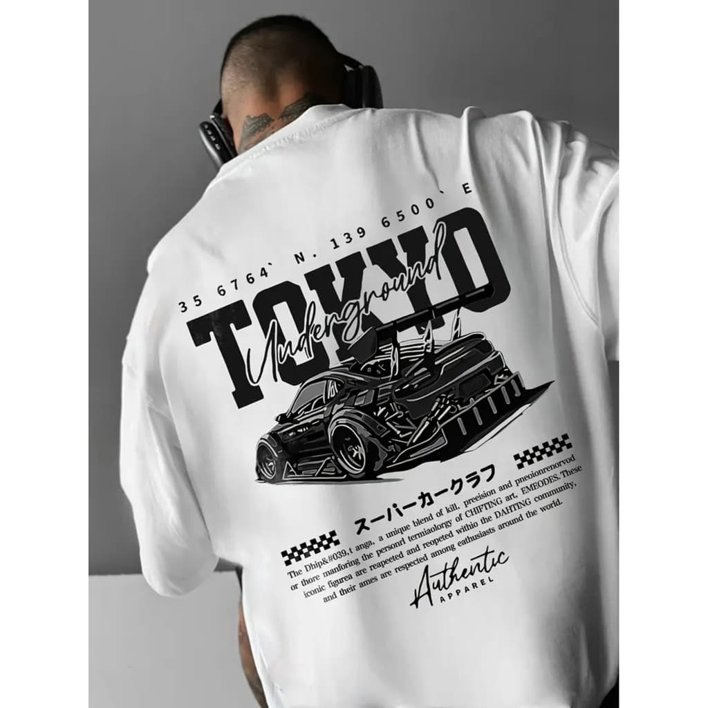 Camiseta Streetwear Carro Corrida Malha 100% Algodão Camisa Casual Masculina Gola Redonda Fio 30.1