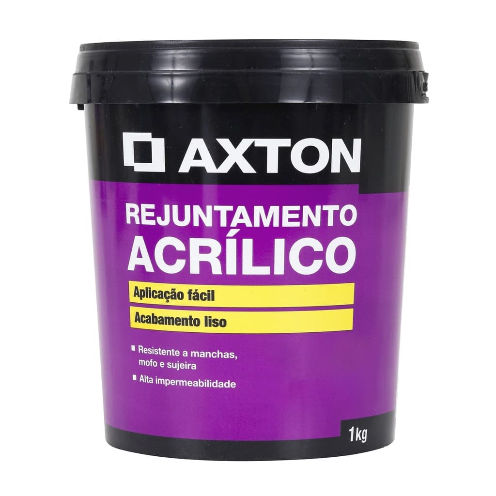 Rejunte Acrílico Rejunte Base Plástica Cinza 1kg Axton