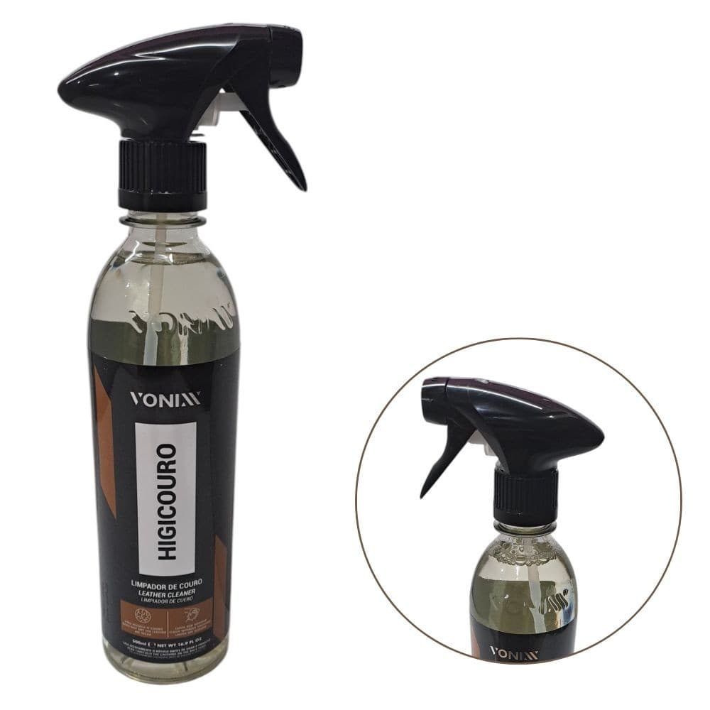 Higicouro Vonixx 500ml Limpa e Revitaliza Couro Segurança e Facilidade Ideal Todos Tipos Couro